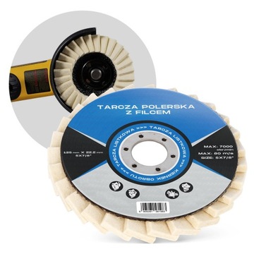 5x TARCZA POLERSKA FILCOWA 125 LISTKOWA KRĄŻEK LAMELKA POLEROWANIA METALU