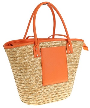 Elegancka Torebka Damska listonoszka koszyk słomiany kuferek 18041 Orange