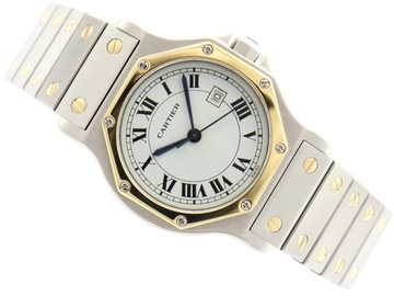 CARTIER SANTOS OCTAGON 29MM STAL ZŁOTO REF. 2966