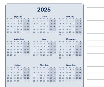 Biuwar Planer kalendarz 2025/2026 linia duży A2 podkład biurko z listwą L