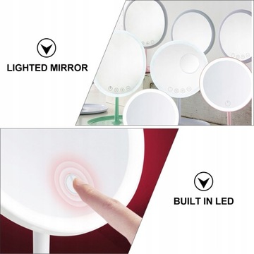 1 комплект компактного зеркала со светодиодной подсветкой для туалетного столика