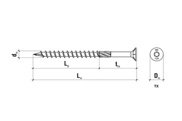 Саморезы столярные KLIMAS 8x80 50 шт.