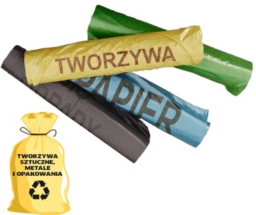 Желтые мешки для мусора 120L x25 для сегрегации сильные