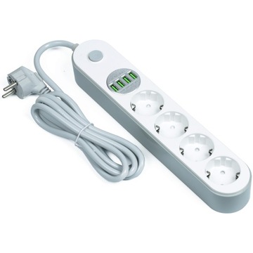 РАЗЪЕМ ПИТАНИЯ 4 РОЗЕТКИ + 4 УДЛИНИТЕЛЯ USB 2М