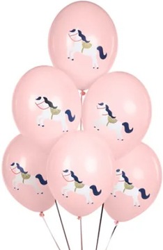BALONY KONIK KUCYK KOŃ RÓŻOWE ZŁOTE DUŻE 30cm 6szt