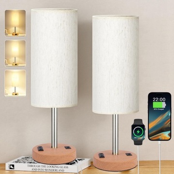 LAMPA STOŁOWA ZAPINANA NA ZAMEK TRÓJKOLOROWA Z ABAŻUREM