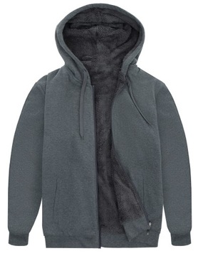BLUZA MĘSKA OCIEPLANA Z FUTERKIEM NA ZAMEK SZ -3XL