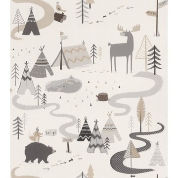 Детские обои для мальчика серо-бежевые 292404 Rasch