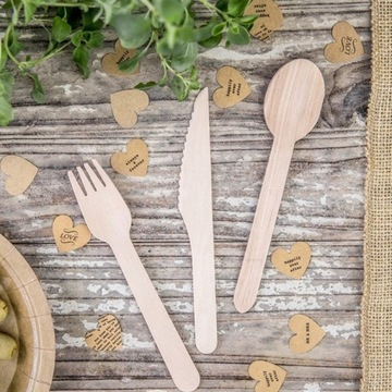 ОДНОРОДНЫЕ ДЕРЕВЯННЫЕ СТОЛОВЫЕ ПРИБОРЫ ВИЛКА НОЖ ЛОЖКА 24