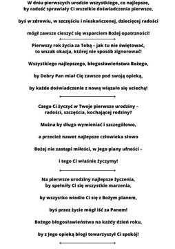 Prezent na Chrzest Święty Komunie Roczek Biblia