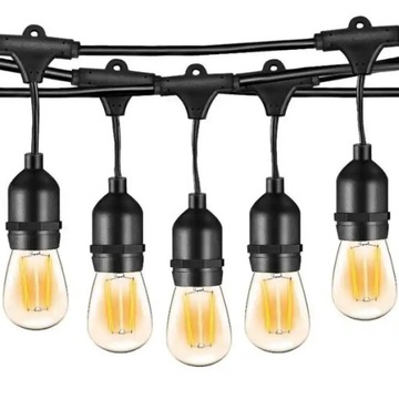 Girlanda ogrodowa Led 30 metrów 30 x żarówki E27 230V IP67
