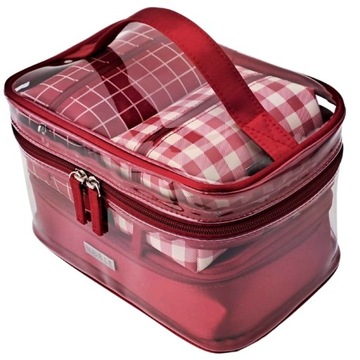 Kosmetyczka Damska 4x Torebka Organizer Podróżny NOBLE seria RED