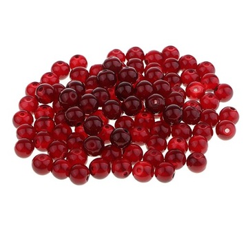 Koraliki szklane Charms Materiały do koralików DIY Czerwony okrągły