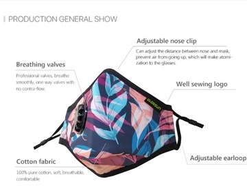 МАСКА GLORSUN АНТИ СМОГ + 2 ФИЛЬТРА HEPA PM2.5