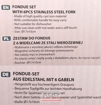 FONDUE ŻELIWNE ZESTAW DLA 6 OSÓB KINGHOFF