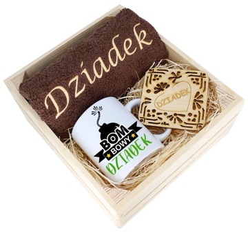 SUPER PREZENT DLA DZIADKA RĘCZNIK + KUBEK SKRZYNKA