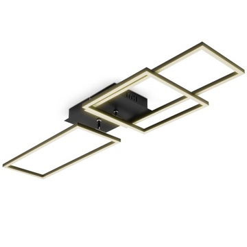 LAMPA SUFITOWA LED 44W barwa CIEPŁA - CZARNA - SALON - KUCHNIA - KORYTARZ