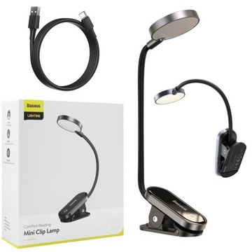 BASEUS MINI CLIP BEZPRZEWODOWA LAMPA LAMPKA LED Z KLIPSEM DO CZYTANIA NUT