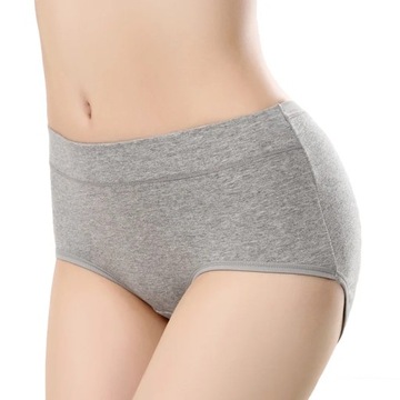 Plus Size M-3XL Women's Underwear Solid Color Mid-