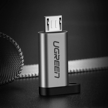 Переходник Ugreen с USB Type C на micro USB, серый