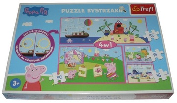 Puzzle TREFL ŚWINKA PEPPA 4w1 Puzzle bystrzaka