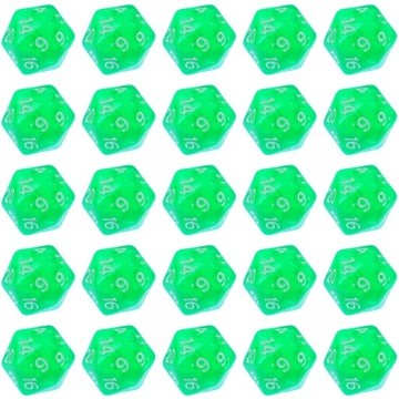 ZESTAW 25 KOSTEK K20 RPG DOMEK W HOBBITONIE KOŚĆ DWUDZIESTOŚCIENNA