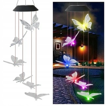 GIRLANDA ŚWIETLNA MOTYLE LAMPA SOLARNA OGRODOWA
