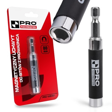 UCHWYT MAGNETYCZNY Z PROWADNICĄ DO BITÓW PRZEDŁUŻKA ADAPTER 80mm HEX 1/4