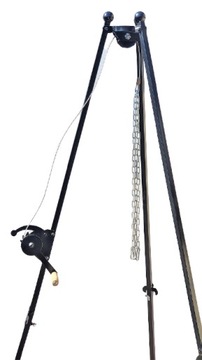 TRÓJNÓG 200 CM Z KORBKĄ GRILL OGRODOWY + ŁAŃCUCH