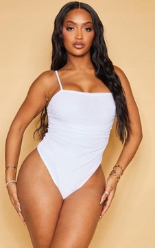 Prettylittlething aya NA KLASYCZNE SIATECZKA RAMIĄCZKACH BIAŁE BODY XL NG4