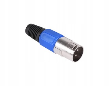 Wtyk mikrofonowy XLR męski na kabel niebieski