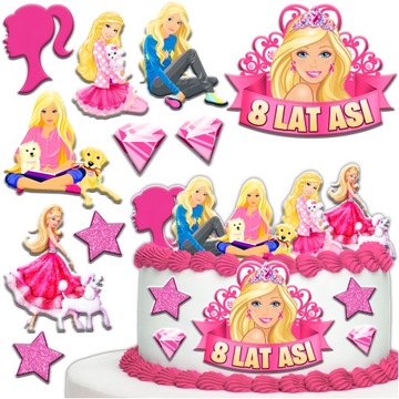 MEGA ZESTAW DO WYKONANIA FIGUREK CUKROWA DEKORACJA NA TORT BARBI BARBIE