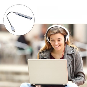 Разветвитель USB HUB 3.0 серый 25X1,5CM