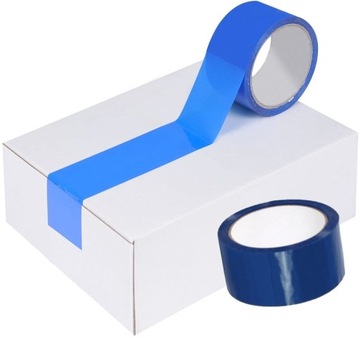 48mm/66y TAŚMA PAKOWA KLEJĄCA NIEBIESKA KAUCZUK mocna