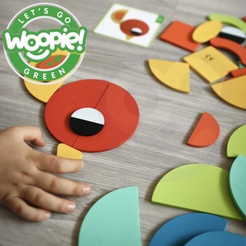 DREWNIANA UKŁADANKA 40 WZORÓW MONTESSORI PUZZLE 55 EL.