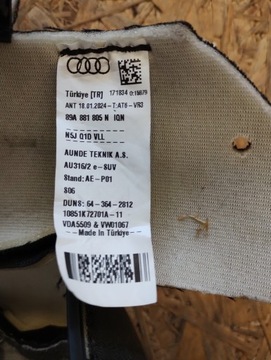 AUDI Q4 89A KRYTÉ PODPORA POTAH SEDADLA 89A881805N IQN