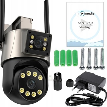 ДВОЙНАЯ WIFI IP УМНАЯ НАРУЖНАЯ ВРАЩАЮЩАЯСЯ КАМЕРА 2x 3MPx ОБНАРУЖЕНИЕ 6MPx 6MP