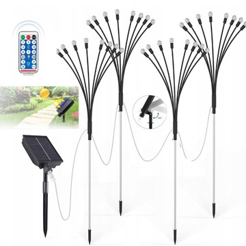 4*LAMPA SOLARNA OGRODOWA 8LED DMUCHAWIEC LAMPKA Z PANELEM SŁONECZNYM PILOT