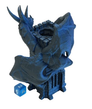 Дракон на башне - маленькая башня для игры в кости - FatesEnd Wyvern Dice Tower Blue