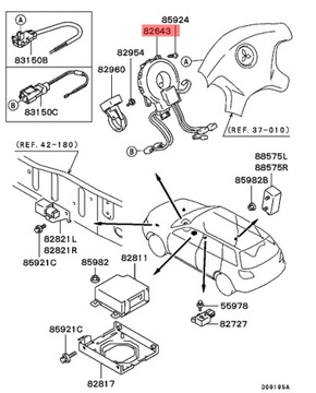 MITSUBISHI L200 OUTLANDER PÁSEK KROUŽEK POD VOLANT AIR NÁDRŽ 8619A017 MN162041 ORIGINÁLNÍ