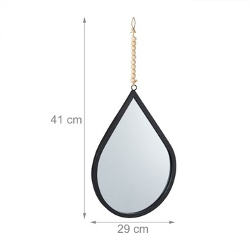 НАСТЕННОЕ ЗЕРКАЛО С ДЕРЕВЯННОЙ ЧЕРНОЙ ПОДВЕСКОЙ