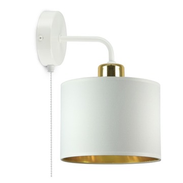 Lampa Ścienna Kinkiet z Włącznikiem Biały Złoty