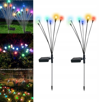 2szt solarne światła firefly lampy ogrodowe LED