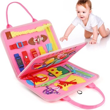 TABLICA MANIPULACYJNA SENSORYCZ MONTESSORI KSIĄŻKA