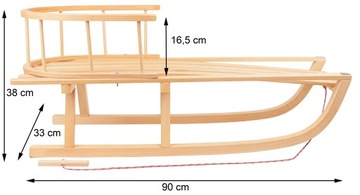 ДЕТСКИЕ ДЕРЕВЯННЫЕ САНКИ СО СПИНКОЙ И ТРАДИЦИОННЫМИ СТРУНАМИ
