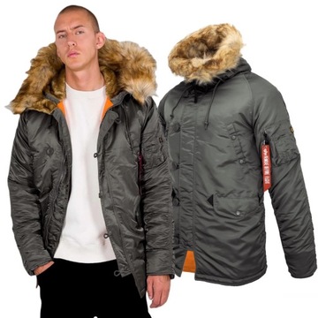 Kurtka z kapturem Alpha Industries N3B VF 59 103141 136 Ciemnoszara L