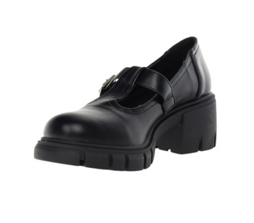 Черные туфли на колодке и платформе с застегивающимся ремешком, винтажный размер 40.