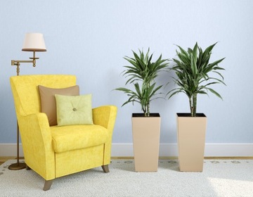 Цветочный горшок-ламеля FINEZJA 25x25X47 ЧЕРНЫЙ глянцевый