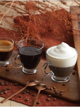 Стеклянные чашки с блюдцем для эспрессо SIA ROMA стакан 95 мл 6 шт.