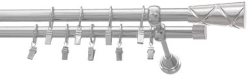 Karnisz sufitowy podwójny 19mm CICHE KÓŁKA 150 cm czarne premium 250 cm